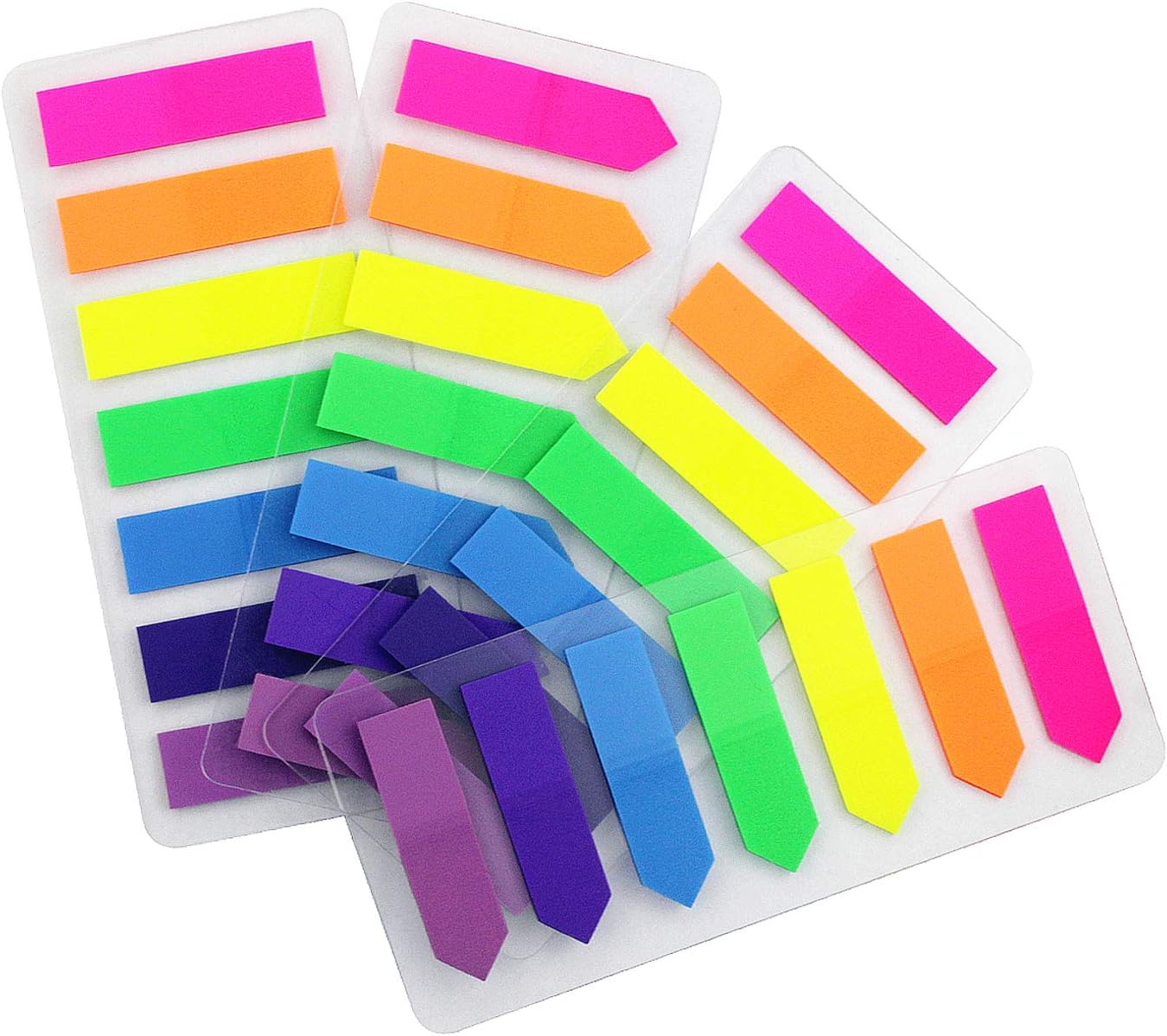 4 Sets 0.5x1.8 Flags Tabs Neon Page Markers 7 Bright Color Sticky Index Tabs Neon Note Tabs Page Flags 560 Pcs : Office Products