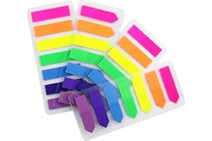 EASTERN WOLF 4 Sets 0.5x1.8 inch Neon Page Markers, Flags Tabs Neon, 7 Bright Color Sticky Notes Index Tabs,Neon Flags Note Tabs Page Flags, 560 Pcs