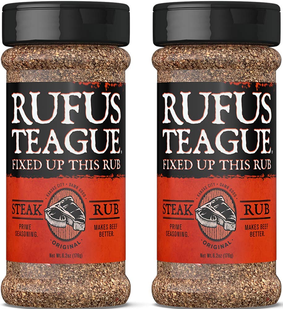 Rufus Teague - Steak Rub Seasoning, Gluten Free, No MSG 6.2 oz (Pack of 2)