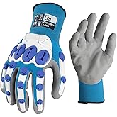 Graloky Safety Work Gloves Men Women, Impact Gloves with TPR Protection, Cut Resistant Gloves with Anti-Slip Nitrile Palm,Touch Screen Mechanic Heavy Duty Glove,Impact Resistant Glove for Construction