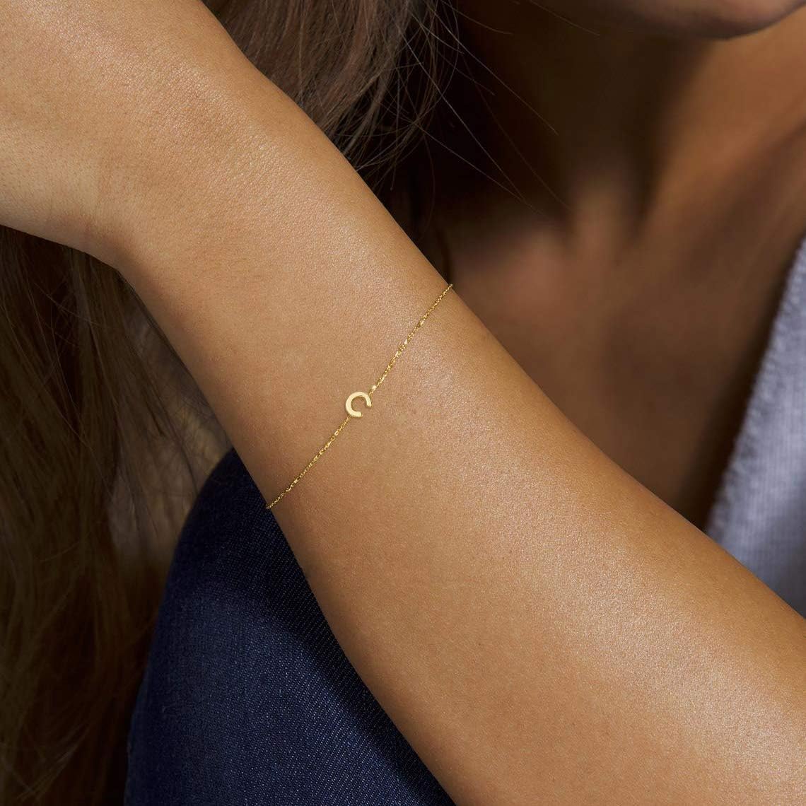 Dainty Gold Initial Bracelets for Women, 14K Gold Plated Gold Bracelets Initial Bracelets for Women Teen Girls Jewelry Chain Bracelets for Girls Kids Toddler Little Girls Jewelry Gifts Letter K: Jewelry