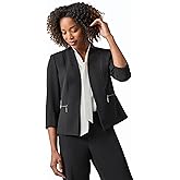 Kasper womens Women's Cardigan-style Blazer With Rolled Cuff Sleeves