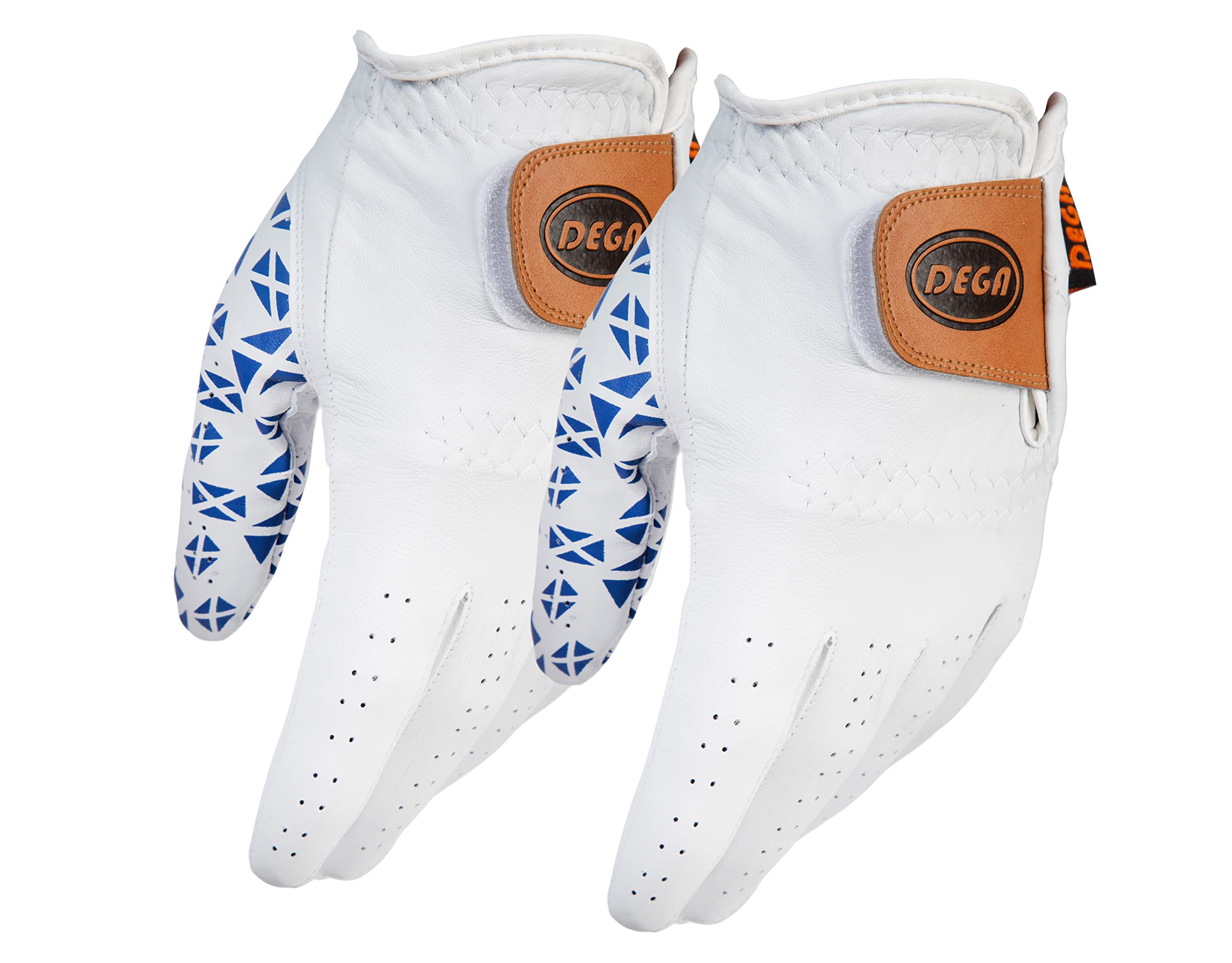 DEGA Golf Gloves 2 Pack 100% Cabretta Leather Golf Glove Men Left Hand Thumb Printed Designs (S, Scotland Flag) — image 1