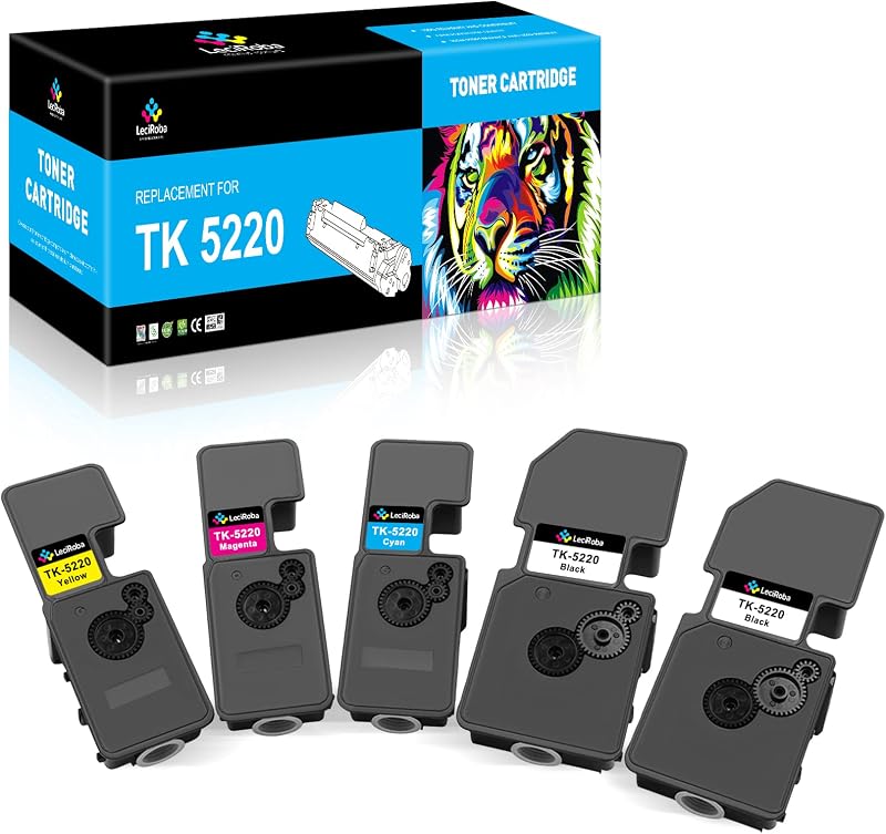LeciRoba TK-5220 Toner Cartridges 5-Pack for Kyocera ECOSYS P5021 M5521 Series