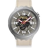 Swatch Unisex Casual Watch Beige Stainless Steel Quartz Confident Moment