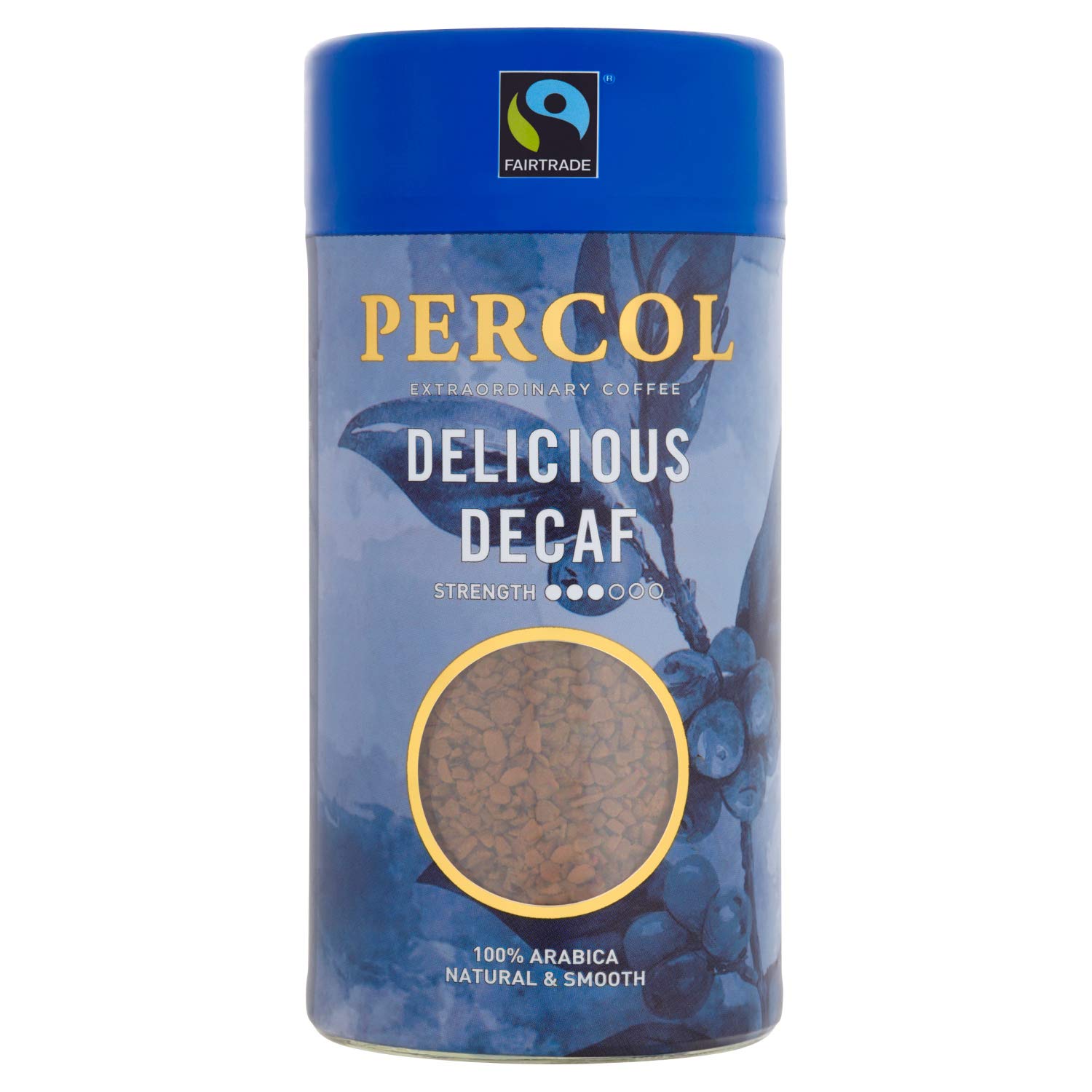 PERCOL Fairtrade Delicious Decaf Instant Coffee Natural, Smooth