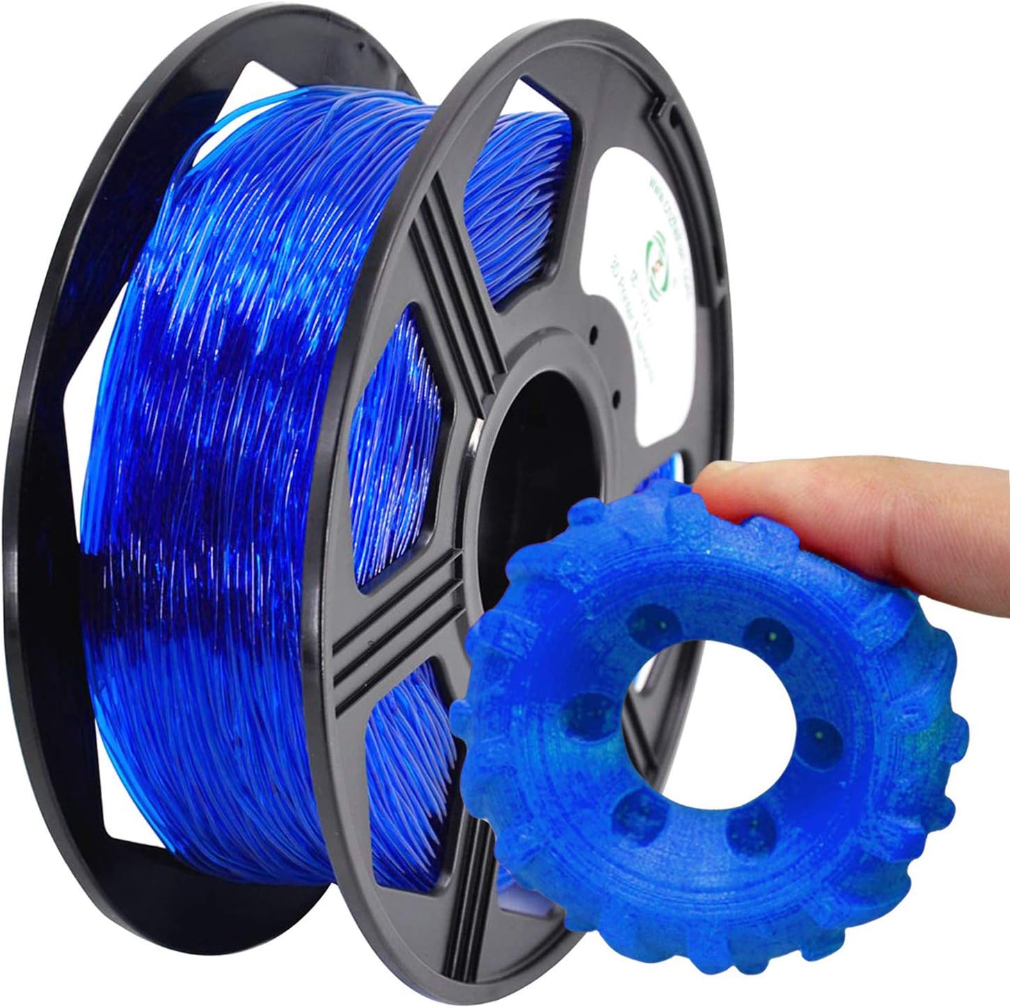 YOYI 3D Printer Filament,TPU Flexible Filament 1.75mm 0.8kg Spool Dimensional Accuracy +/- 0.03 mm,100% Europe Raw Material (Blue)