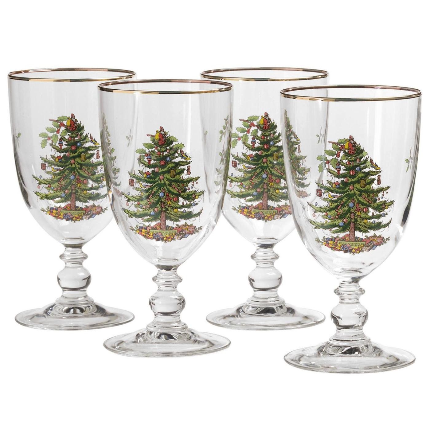 Portmeirion Spode Goblet Boxed Set, Glass, Multi-Colour, Set of 4