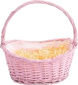 Wickerfield Wicker Wedding Basket Pink Yellow Blue Grey High Handle 31x29x22 cm view 4