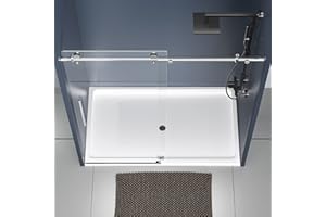 DELAVIN 60" x 36" Single Threshold Shower Base, Slip Resistant, Stain and Scratch Resistant, Rectangle Acrylic Shower Pan in Glossy White