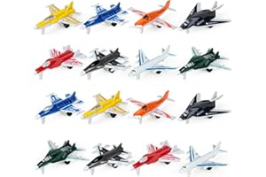 YONGNKIDS 16 Pcs Airplane Toy for Kids,Die Cast Airplanes Toys for Kids Aages 4-8,Mini Planes Model/Glider Planes/Airlines Plane Toys for Kids Birthday Gift Cake Toppers Party Favors Stocking Stuffers