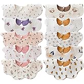 Baby Bibs Muslin Bibs for Baby Girl Boy for Drooling and Teething 10 Pack