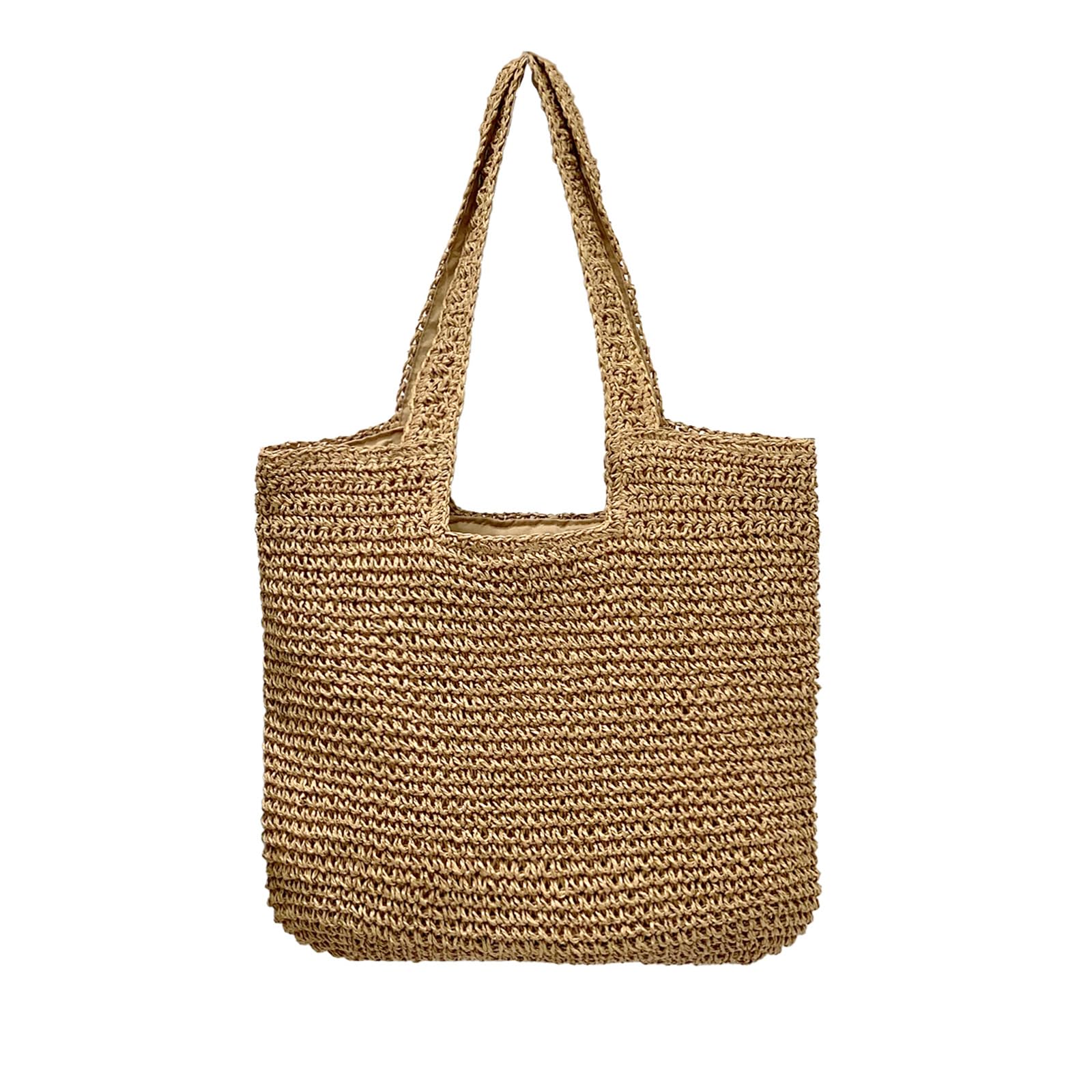 Photo 1 of Straw Beach Bags for Women, Large Summer Boho Woven Tote Bag, Lightweight Shoulder Handbags for Women for Beach Picnic Vacation(Brown)