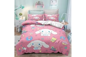 BatTtx The CIN-namoroll Cartoon Anime 3D Printed Bedding Set 3 Piece Ultra Soft 100% Polyester Duvet Cover Set Includes 1 Duvet Cover and 2 Pillowcases,Gift for Boys and Girls,Adults