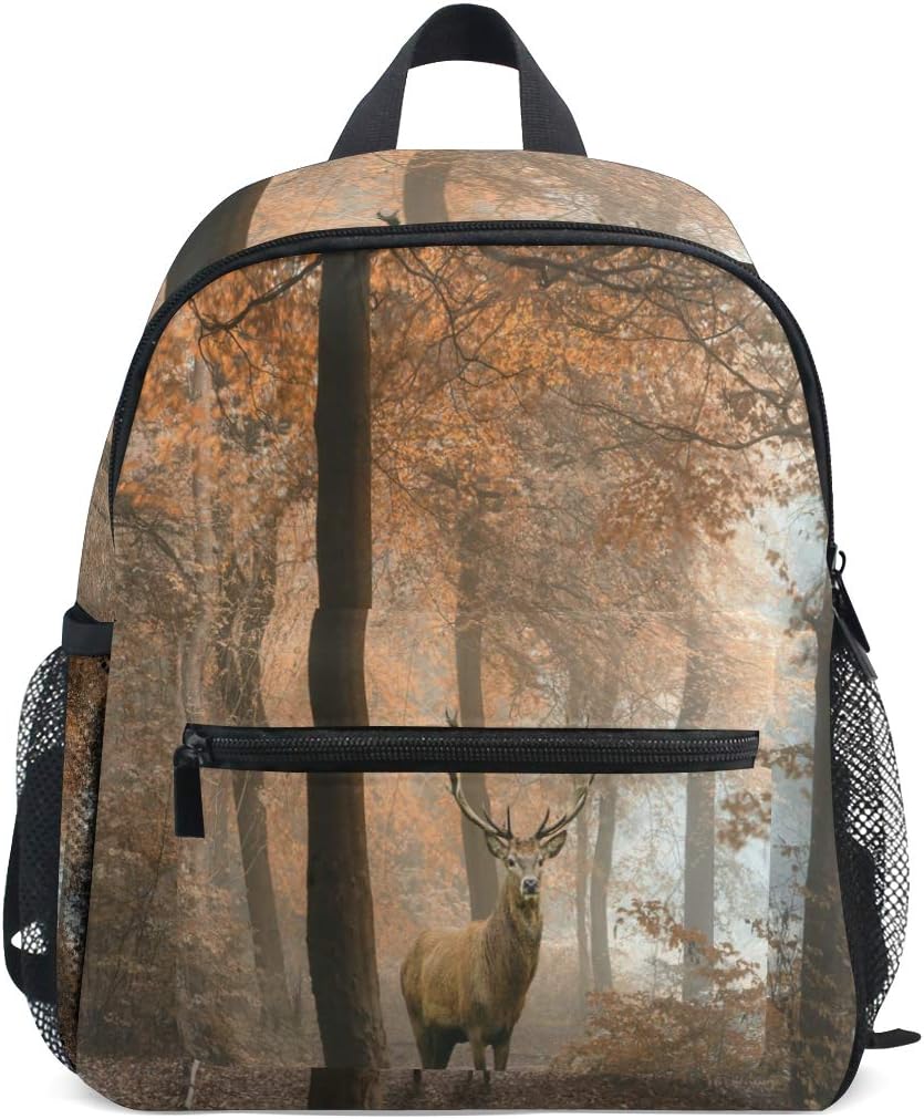 Kids Backpack Red Deer in Foggy Kindergarten Preschool Bag for Toddler