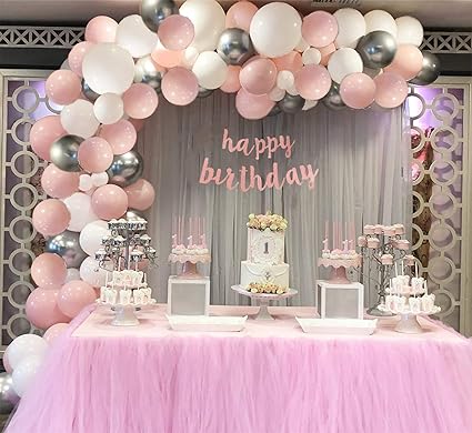 balloon arch for girl baby shower