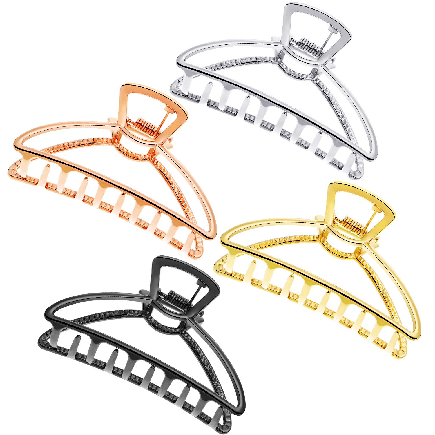 4 Pieces Metal Claw Hair Clips Hollow Jaw Barrettes Nonslip Hair Jaw