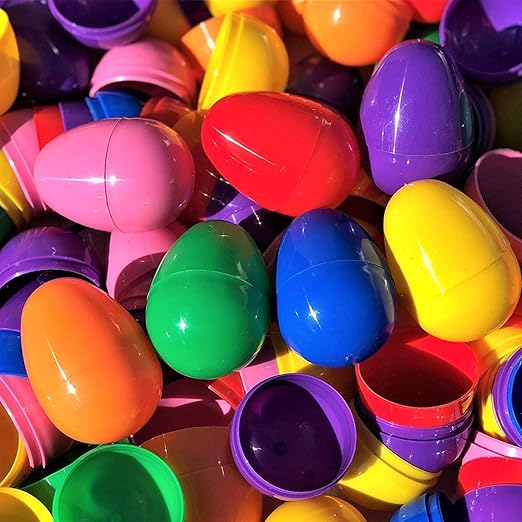 Bemomo 28 Pcs Large Plastic Easter Egg with 2pcs Sticker Fillable Egg