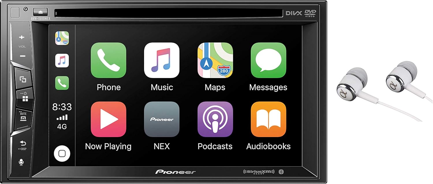 Pioneer Multimedia Double-Din In-Dash 6.2" WVGA Display DVD Receiver Apple CarPlay/Built-in Bluetooth/SiriusXM-Ready/AppRadio Mode/ Spotify & Pandora