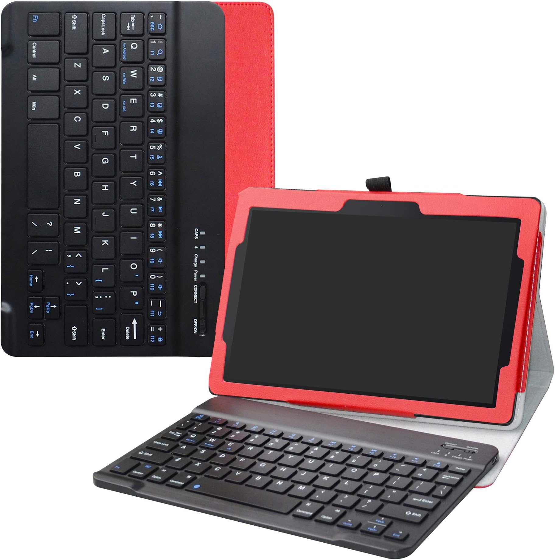 Lenovo Tab E10 Wireless Keyboard Case,Labanema Slim Separable Fit PU Leather Case Cover Wireless Keyboard For 10.1" Lenovo Tab E10 2018 Tablet - Red