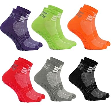 1, 2, 4 oder 6 Paar bunte Anti-Rutsch-Socken mit ABS-System,ideal für solche Sportarten,wie Joga,Fitness Pilates Kampfkunst T