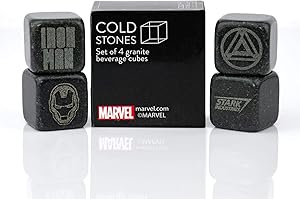 Iron Man Collectible | Marvel Cold Stones Set | Iron Man Granite Beverage Cubes
