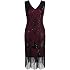 VIJIV Women's 1920s Gatsby Flapper Dress – Vintage Peacock Sequin Roaring 20s Party Dress With Fringe - View #9