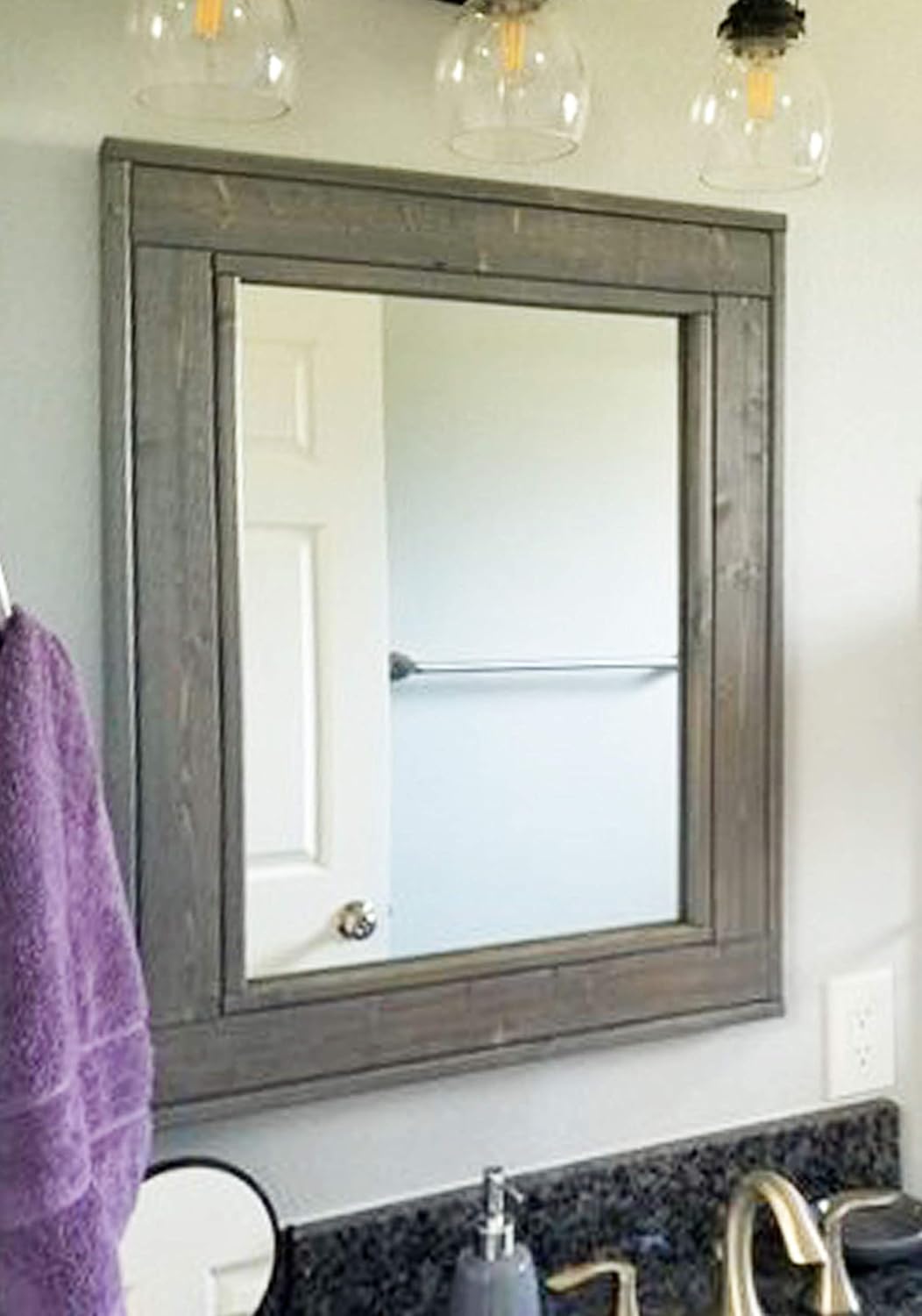 Herringbone Reclaimed Wood Framed Mirror, Available in 4