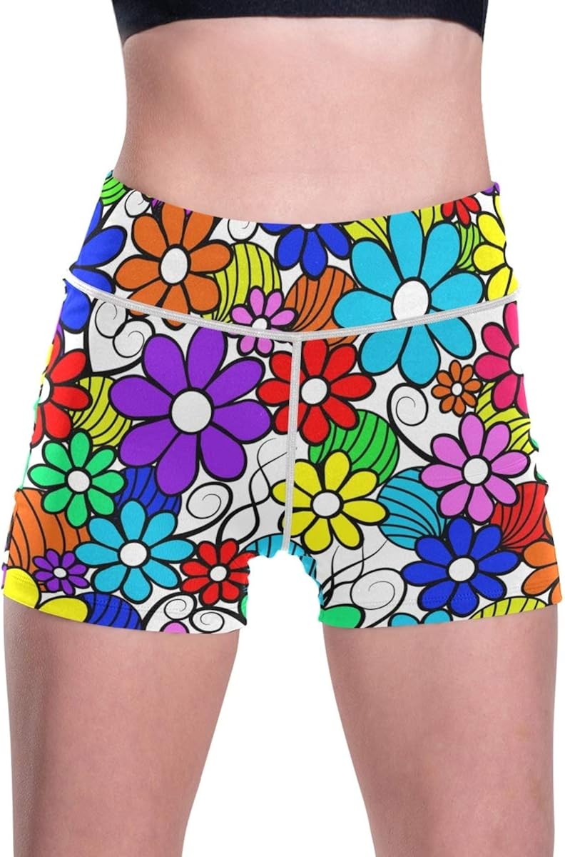 patterned yoga shorts