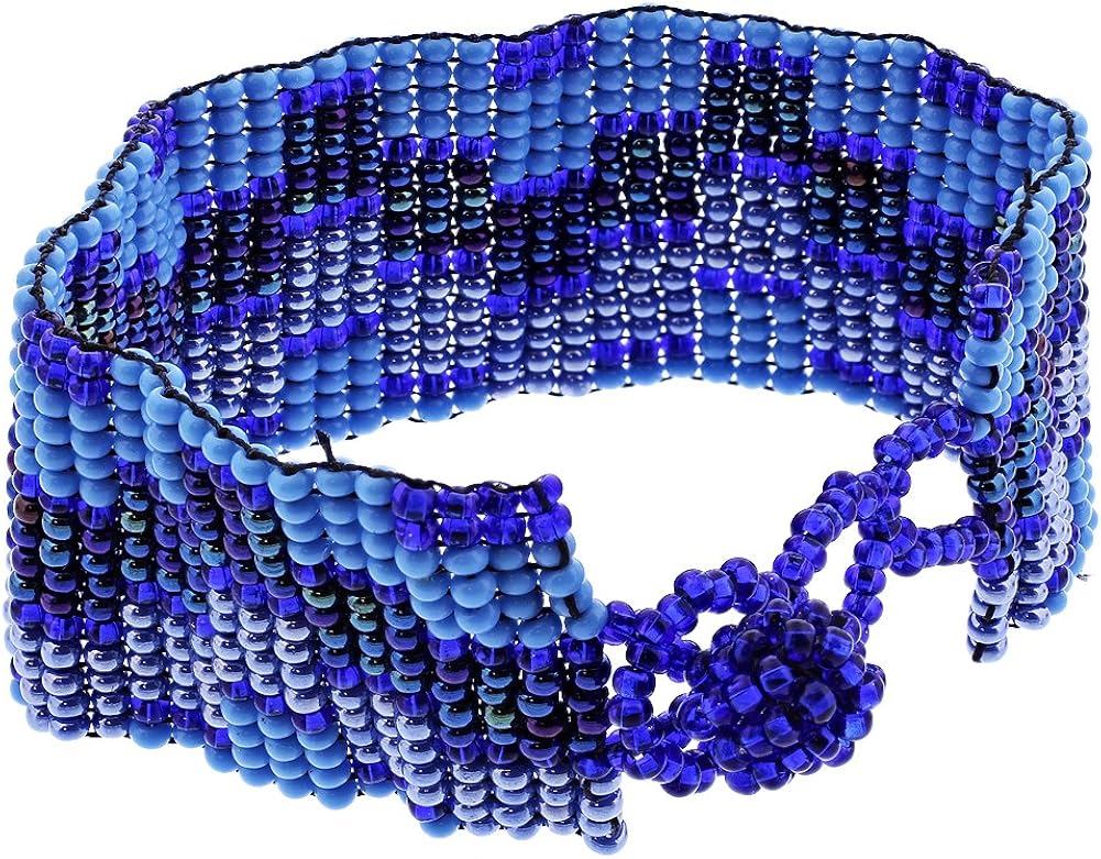 Gem Avenue Blue and Black Seed Beads 6 to 8 Inch Adjustable