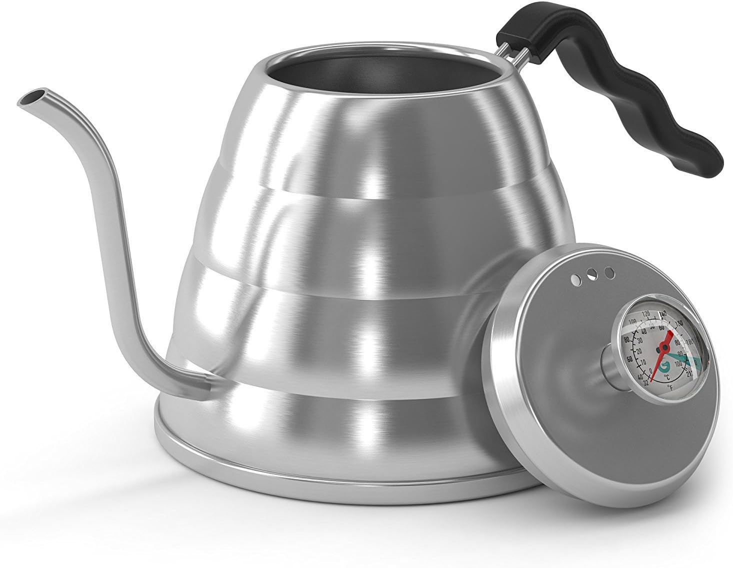 Coffee Gator Gooseneck Kettle - 1.2 Litre, Stainless-Steel Stovetop Kettles w/Precision Drip Spout & Built-in Thermometer - Image 5