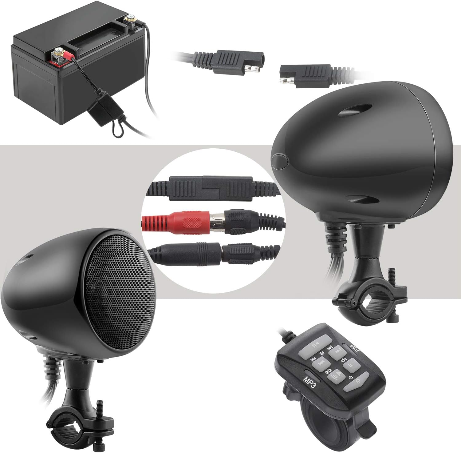 iMESTOU Motorcycle Audio System 4 Inch Bluetooth Stereo Speakers