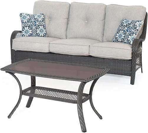 Amazon Com Hanover Orleans2pc G Slv Orleans 2 Piece Patio Sofa