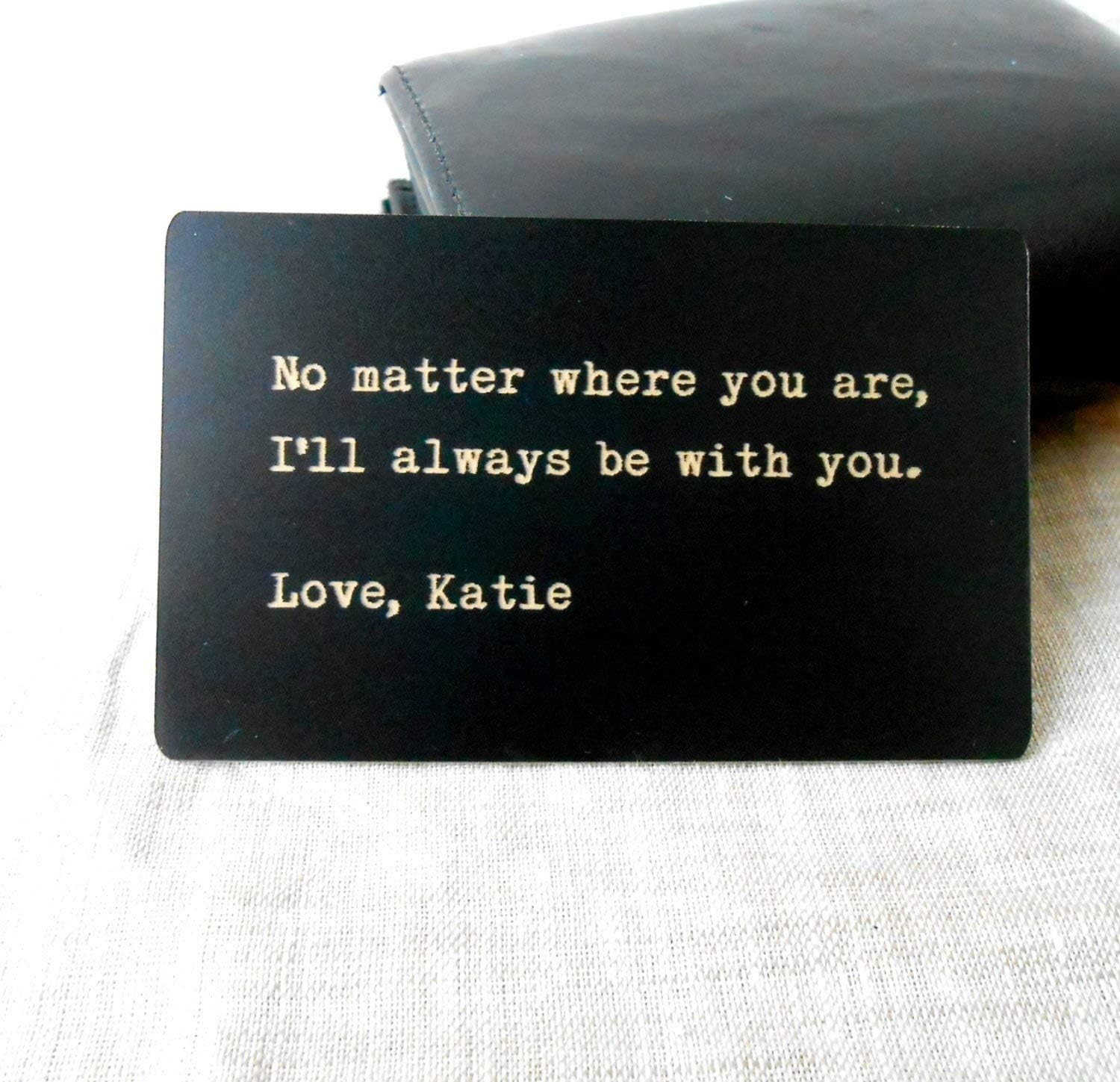 Wallet Insert Card, Personalized Wallet Insert, Custom Engraved Wallet Insert, Black Satin, Mens Gift, Anniversary Gift, No Character Limit