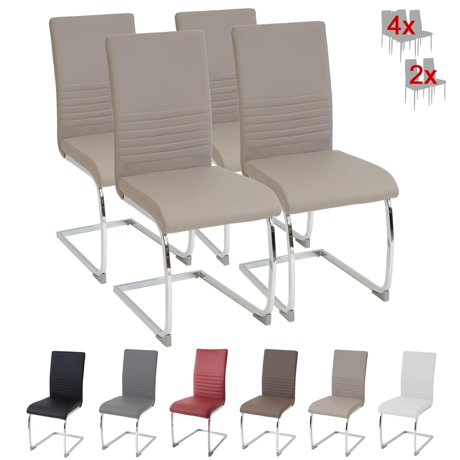 Albatros silla cantilever BURANO Set de sillas Beige SGS probado
