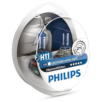 Philips Diamond Vision 5000K H11 Auto-Scheinwerfer-Birnen (Twin Pack von Birnen)
