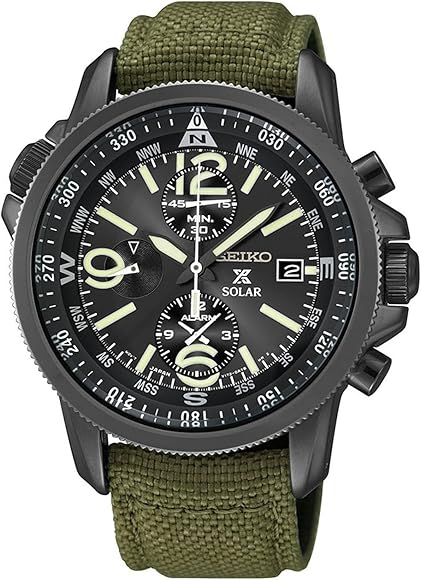 seiko prospex solar military alarm chronograph