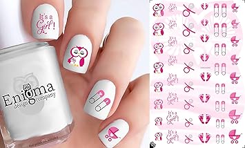 Amazon Com Baby Shower It S A Girl Nail Decals Clear Vinyl Peel