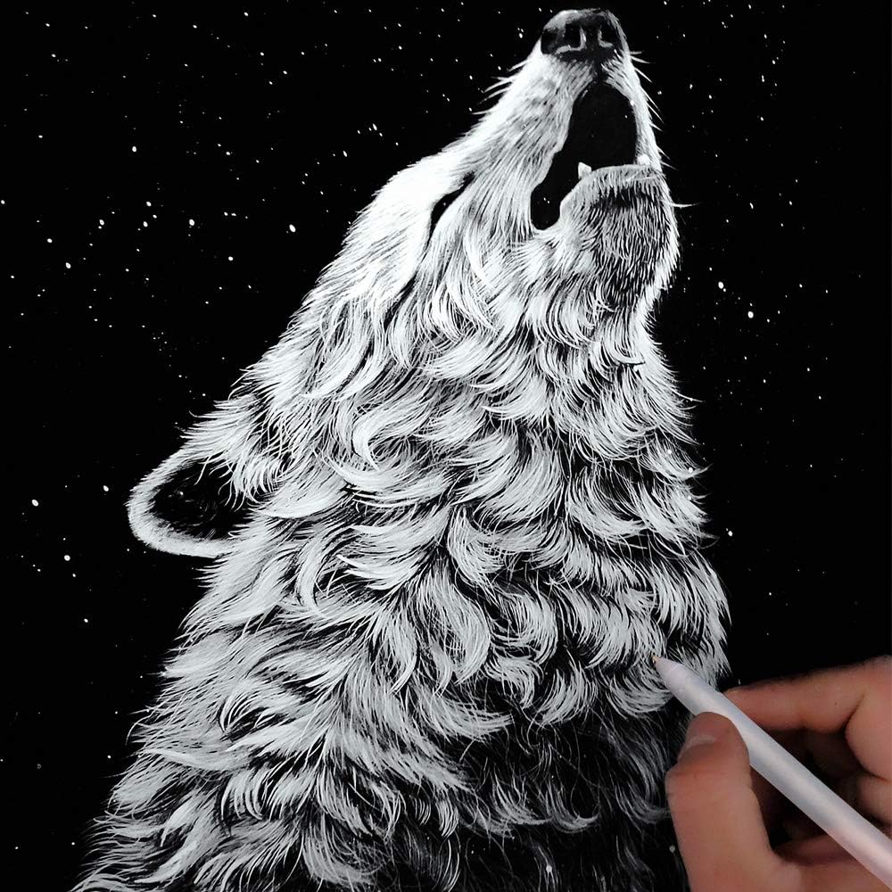 White Gel Pens Set 6 Pieces, 0.8mm Fine Tip Point Sketching Pen Highlight Line Drawing Pens - Image 4