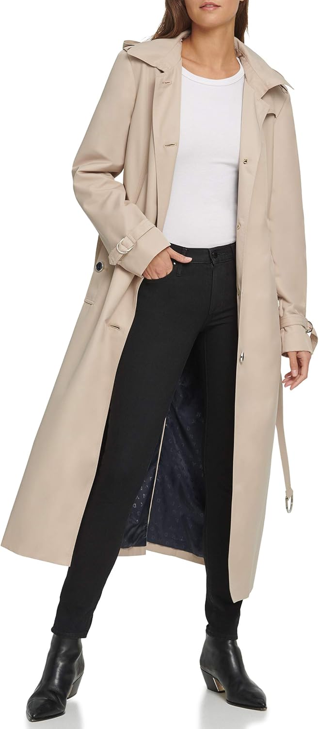 DKNY womens Dkny Trenchcoat Belted Maxi: Clothing