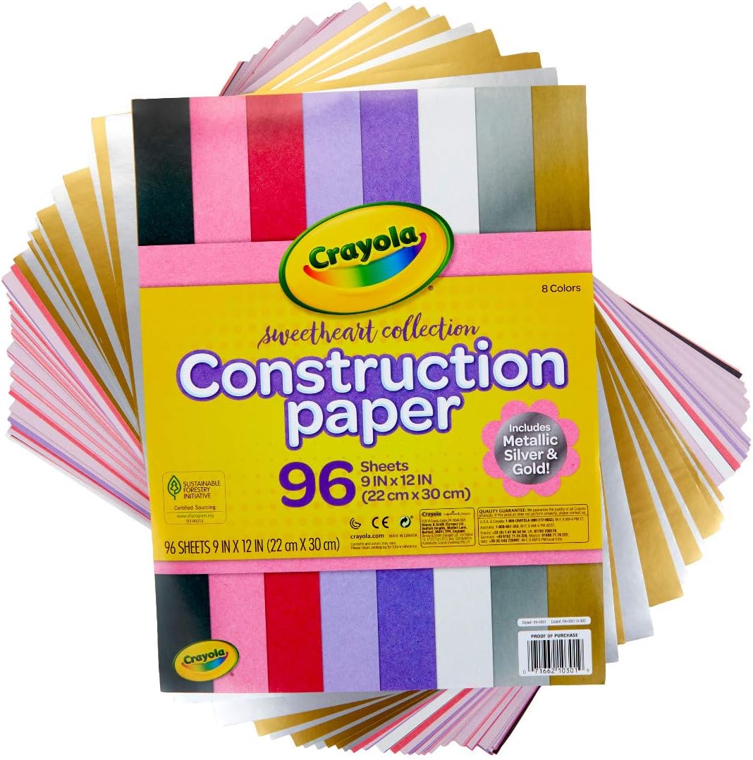 Crayola Construction Paper, Colored & Metallic Sheets, 9"x12", 96Count