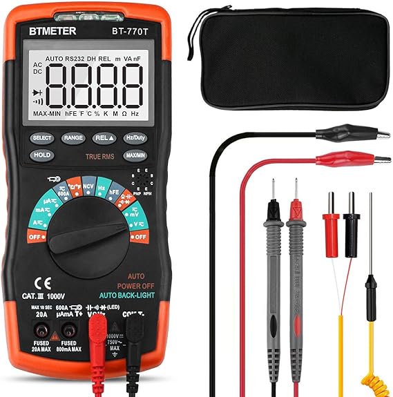 BTMETER Digital Multimeter BT770T 6000 Counts True RMS Multimeter Auto
