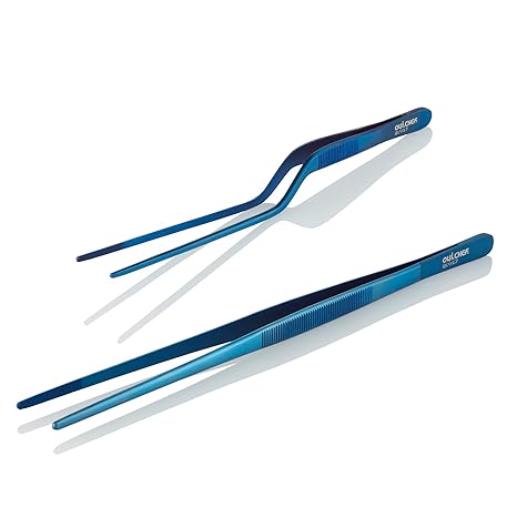 Oui Chef High Präzision 2-teilig Chef 's Pinzette Kit blaumetallic