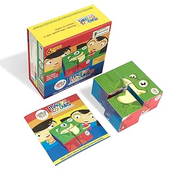Genius Box - Play some Learning Colors 6 in 1 Wooden Cube Puzzle Educational Activity Kit / Educational Toy / Educational Kit / STEM