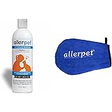 Allerpet Cat Dander Remover with Bonus Solution Application Mitt - 100% Non Toxic Pet Allergen Reducer - Scientifically Proven for Effective Cat Allergy Relief - Proudly USA Made (12oz)