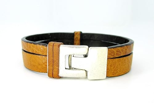 Regali Di Natale Da Uomo.Bracciale In Pelle Marrone Chiaro Bracciale Da Uomo Stile Maschile Regali Di Anniversario Compleanno Natale Amazon It Handmade