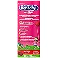 Benadryl Children's Allergy Relief Liquid Medicine with Diphenhydramine HCl, Kids' Allergy Syrup for Allergy Symptoms Like Runny Nose, Itchy Eyes & More, Cherry Flavor, 4 fl. oz