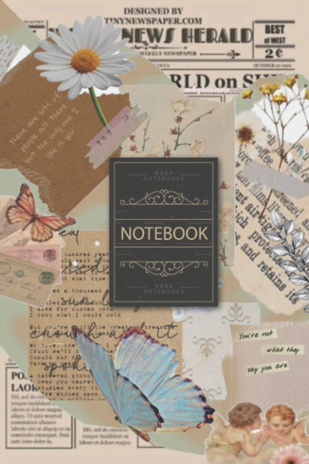 Vintage aesthetic lined notebook _ 100 pages / size A5