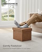 SONGMICS Storage Ottoman Foldable Foot Rest 31x41x31 cm 130 kg Load LSF100K51 view 2
