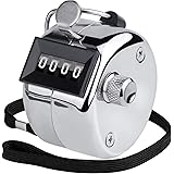 KTRIO Metal Handheld Tally Counter 4-Digit Number Count Clicker Counter, Hand Mechanical Counters Clickers Pitch Counter for 